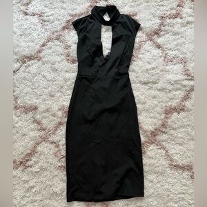 SHEIN Sexy Contrast Lace Cut Out Bodycon Dress